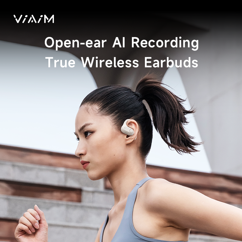 VIAIM Air Open-Ear AI Recording True Wireless Earbuds (White)