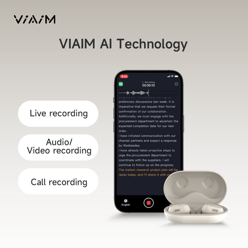 VIAIM Air 開放式即時錄音耳機 (黑色)