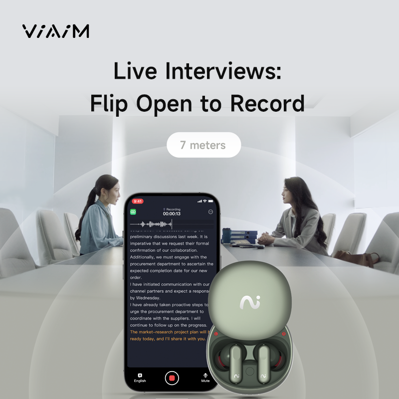 VIAIM Nano+ AI Recording True Wireless Earbud (Shimmering Silver ...