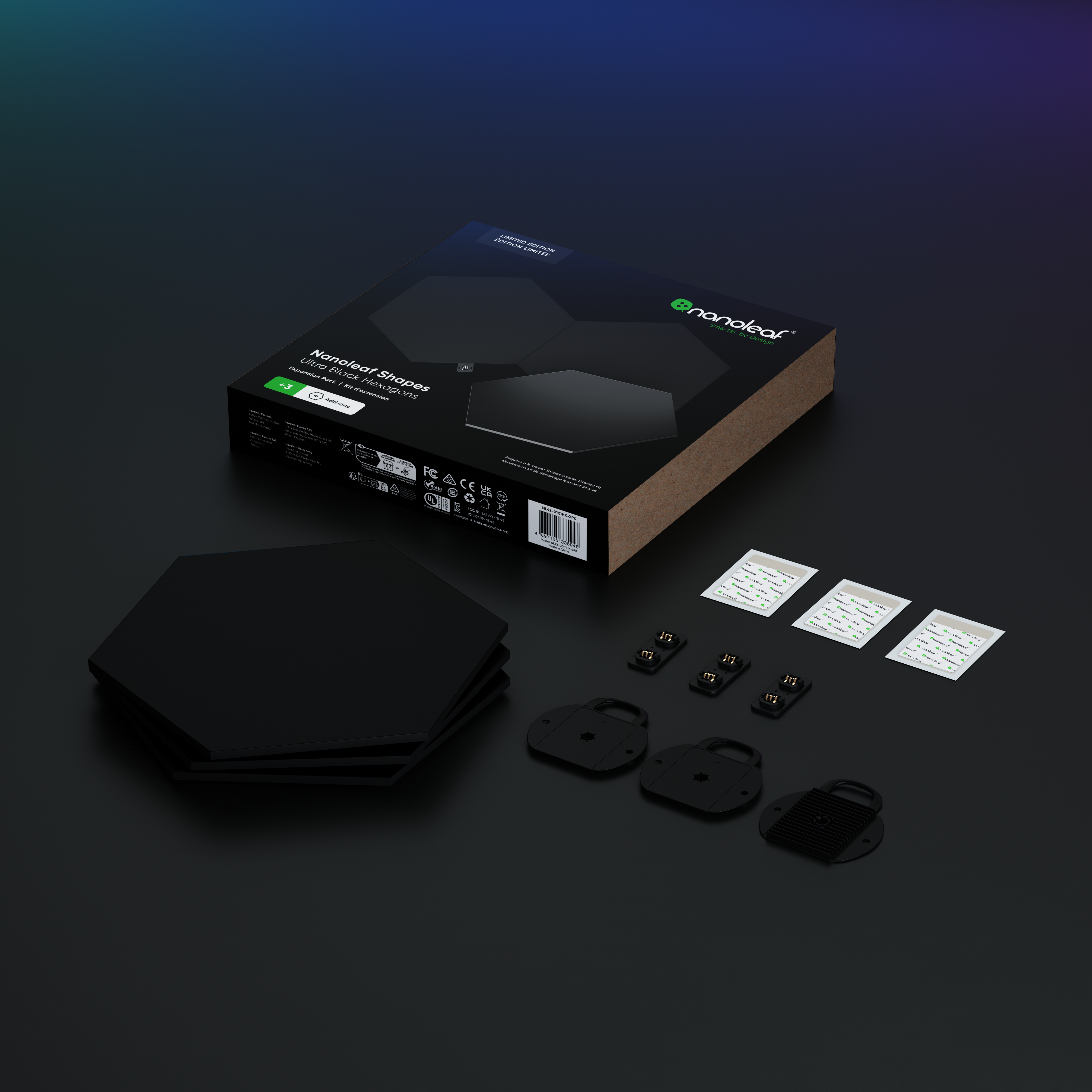 Nanoleaf Limited Edition Ultra Black Hexagons Expansion Pack