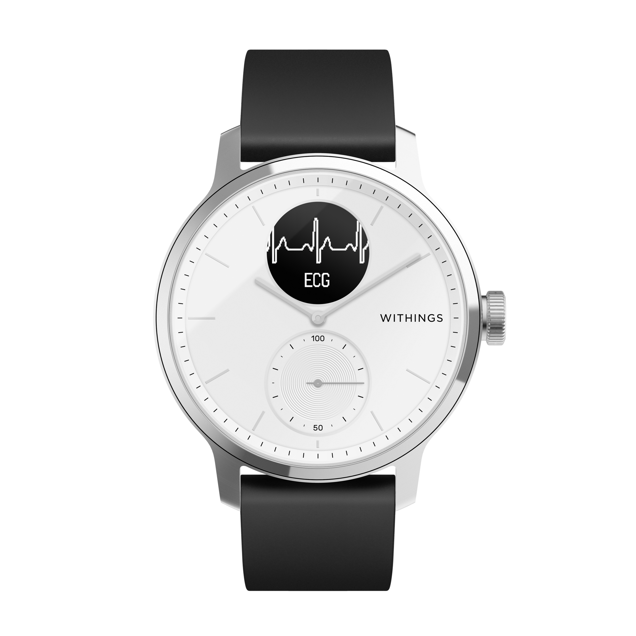 Withings ScanWatch - Hybrid Smartwatch with ECG, Heart Rate & Oximeter (White 42mm)