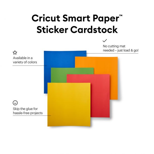 CRICUT Smart Paper™ 帶背膠卡片33x33cm 10張 亮麗色 (2008318)