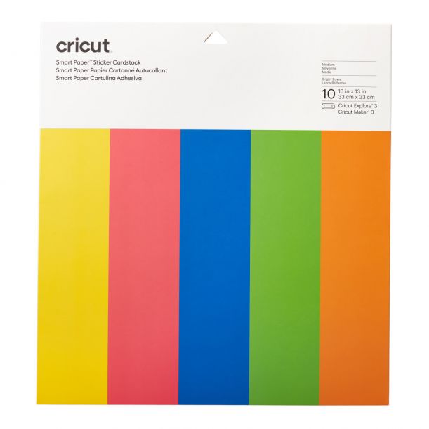 CRICUT Smart Paper™ 帶背膠卡片33x33cm 10張 亮麗色 (2008318)