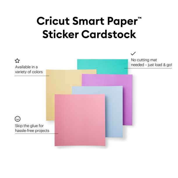 CRICUT Smart Paper™ 帶背膠卡片33x33cm 10張 粉彩色(2008320)