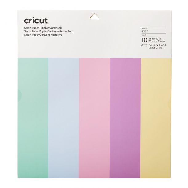 CRICUT Smart Paper™ 帶背膠卡片33x33cm 10張 粉彩色(2008320)