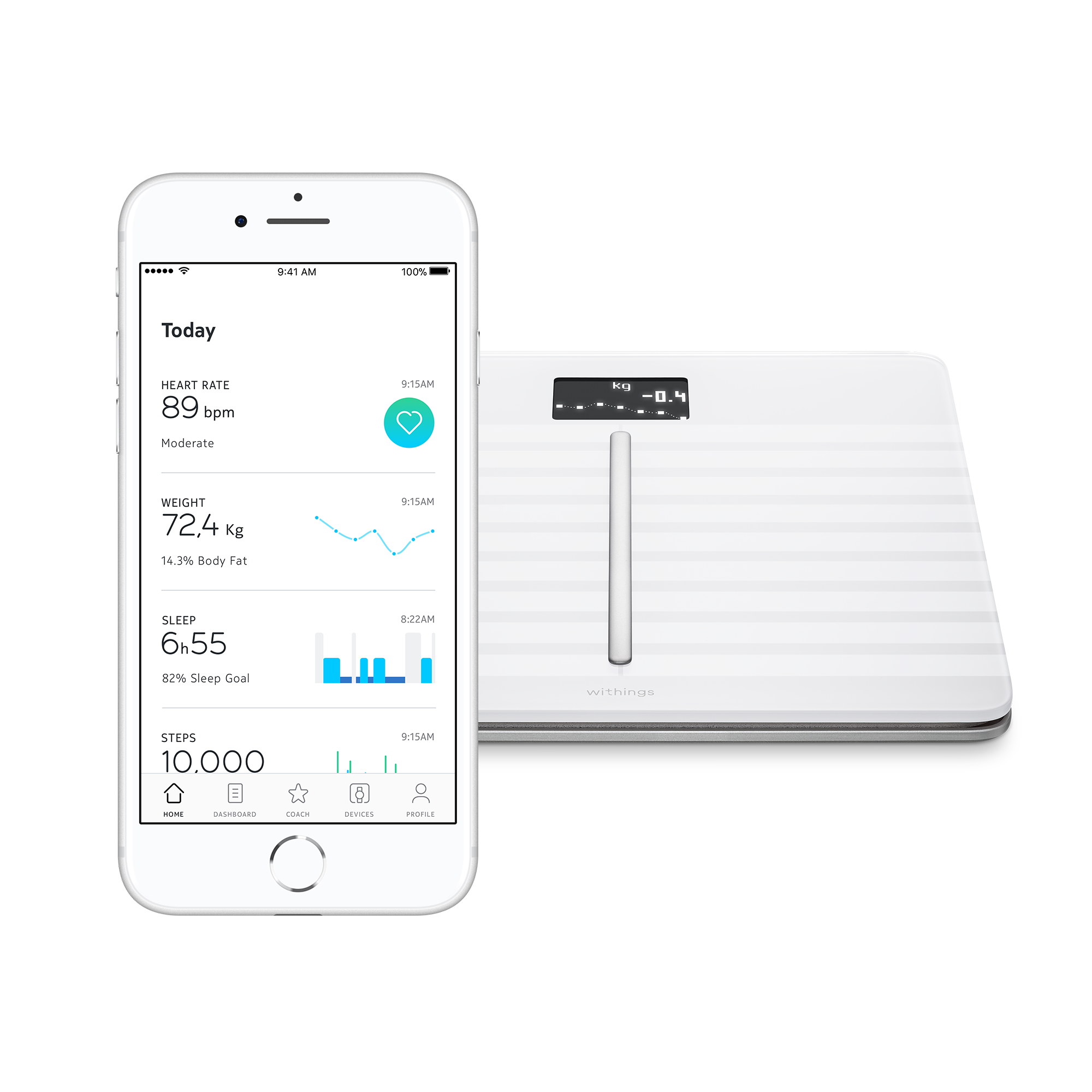 Withings Body Cardio 智能體重及心血管監察磅 (白色)