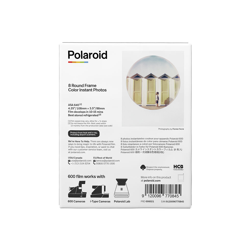 Polaroid Color 600 Film Round White Frames (6021)