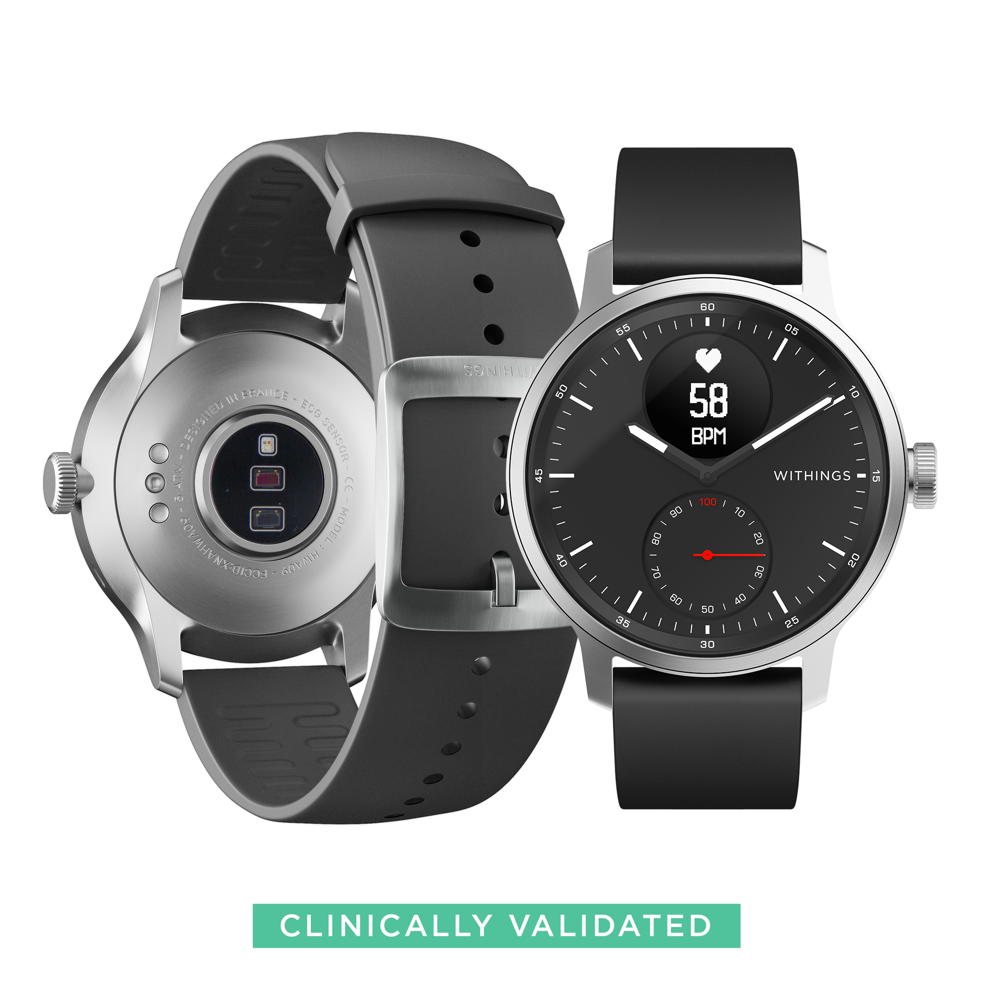 Withings ScanWatch 心臟健康監測智能手錶 (黑色42mm)