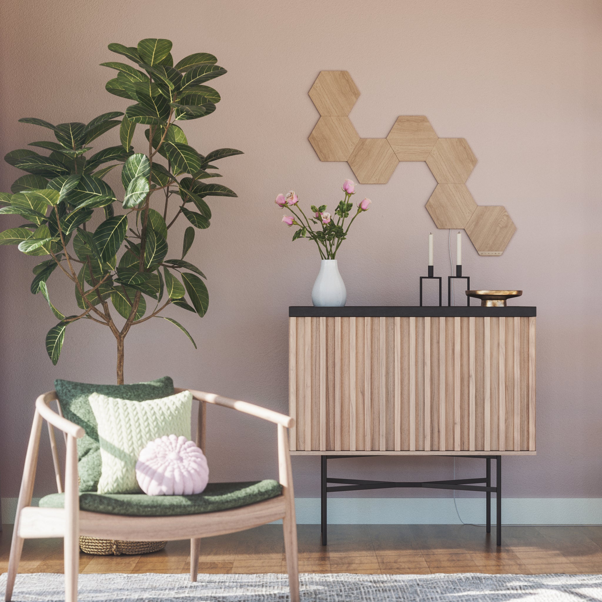 Nanoleaf Elements 木紋六角形智能燈板入門套裝(7塊) – Hong