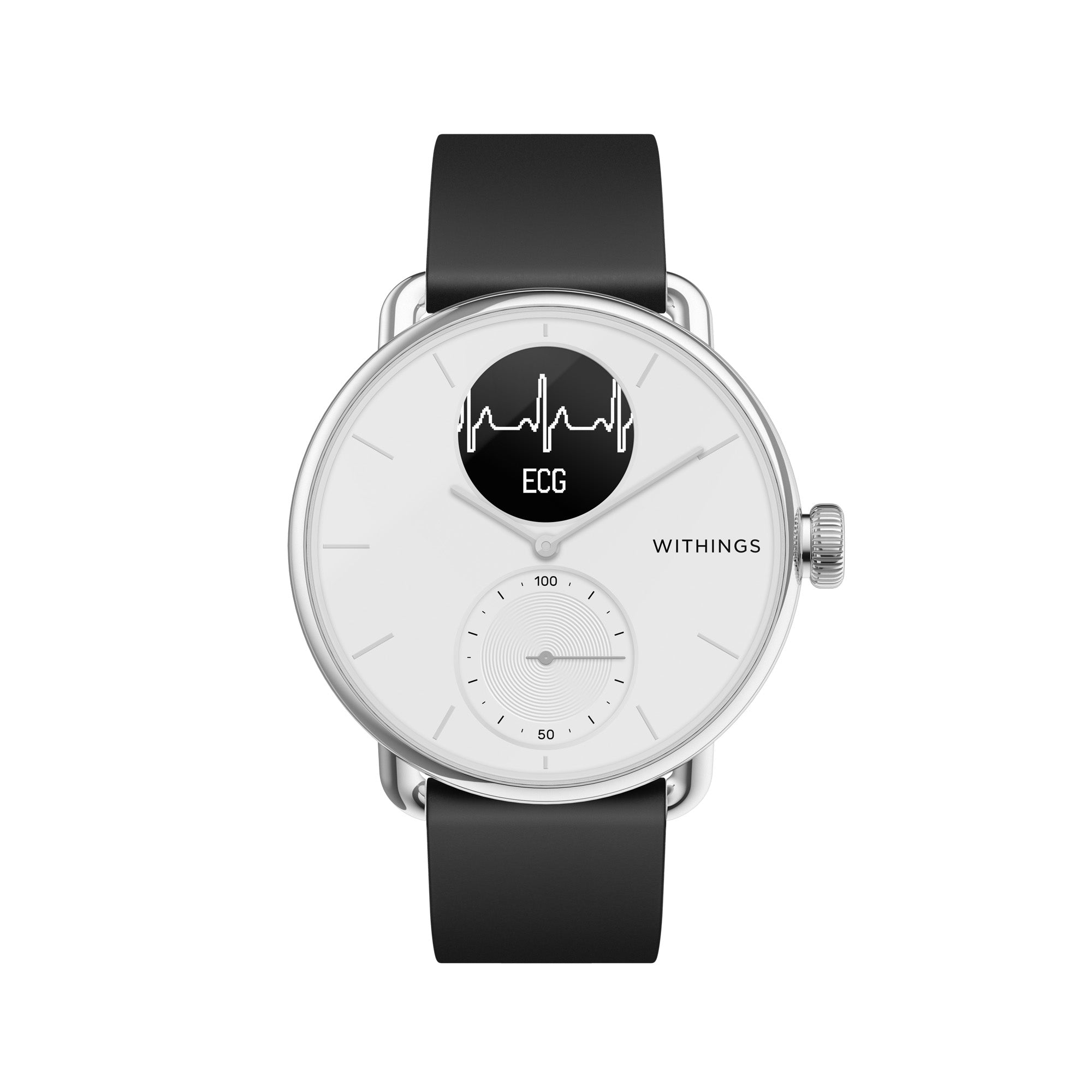Withings ScanWatch - Hybrid Smartwatch with ECG, Heart Rate & Oximeter (White 38mm)