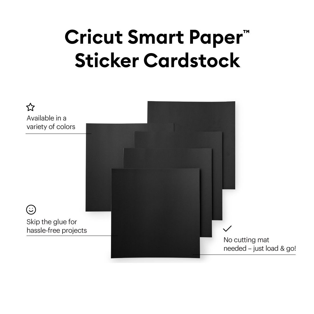 CRICUT  Smart Paper™ Sticker Cardstock 33x33cm Black (10pcs) (2008316)