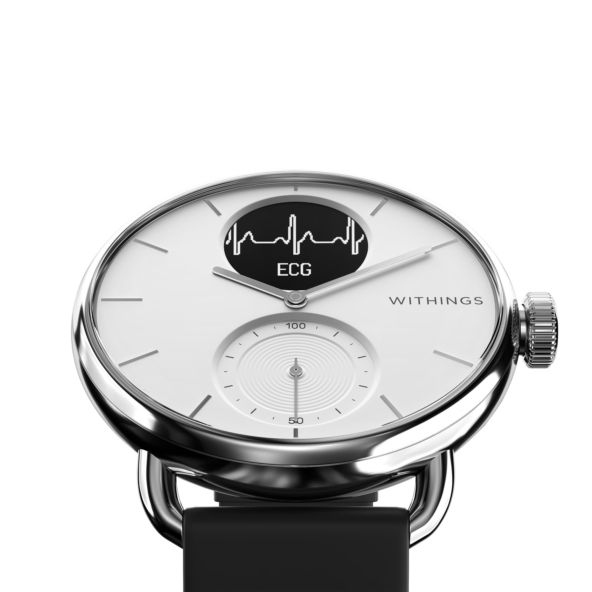 Withings ScanWatch - Hybrid Smartwatch with ECG, Heart Rate & Oximeter (White 38mm)