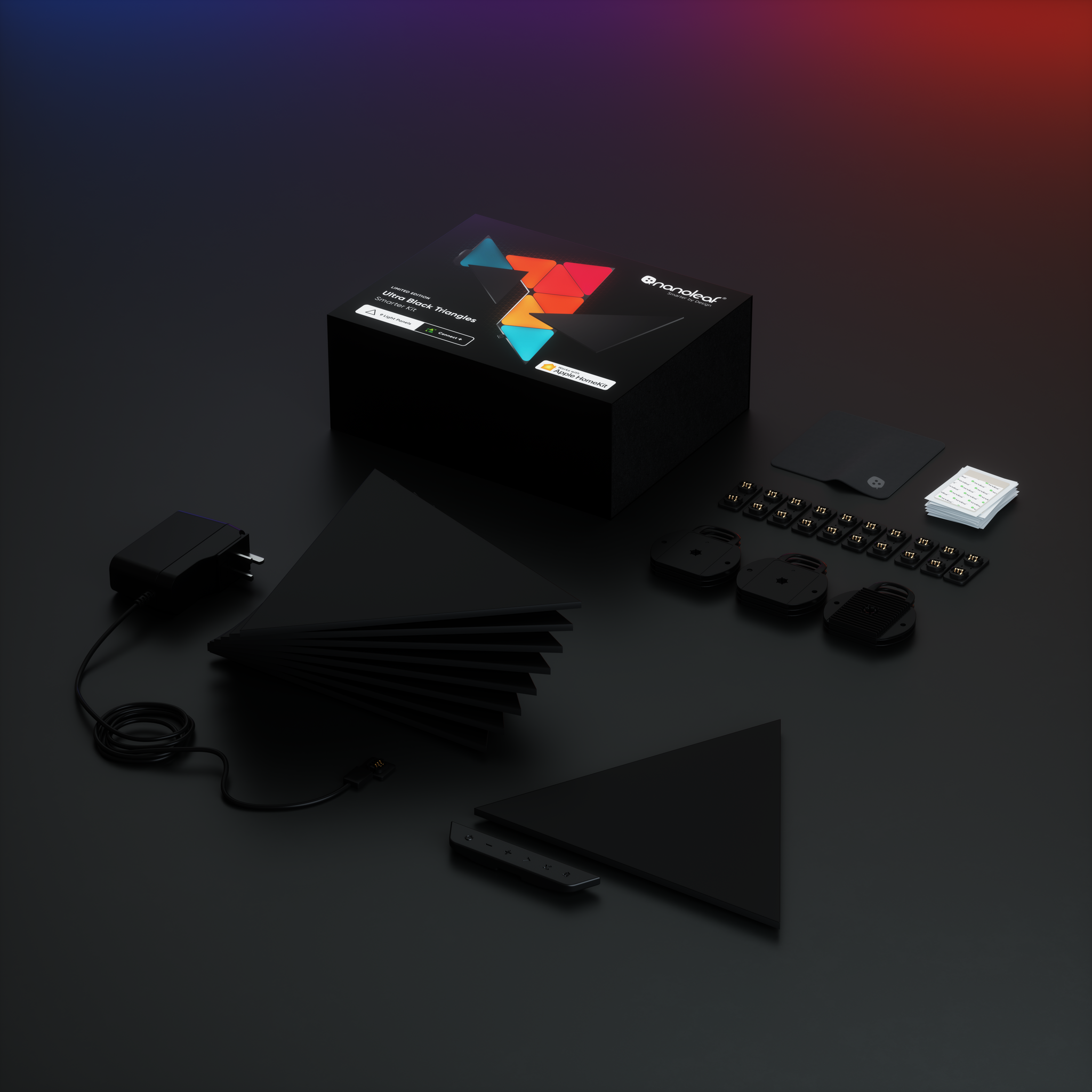 ナノリーフ Ultra Black Triangles Smarter Kit Nanoleaf Limited Edition Ultra Black Triangles Smarter Kit (9PK